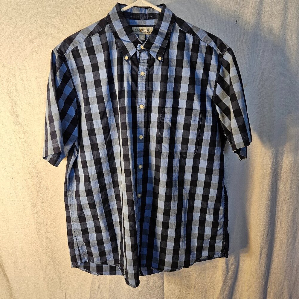 Men's Button Down Short Sleeve Shirt by Sun River. -- ITEM #1859